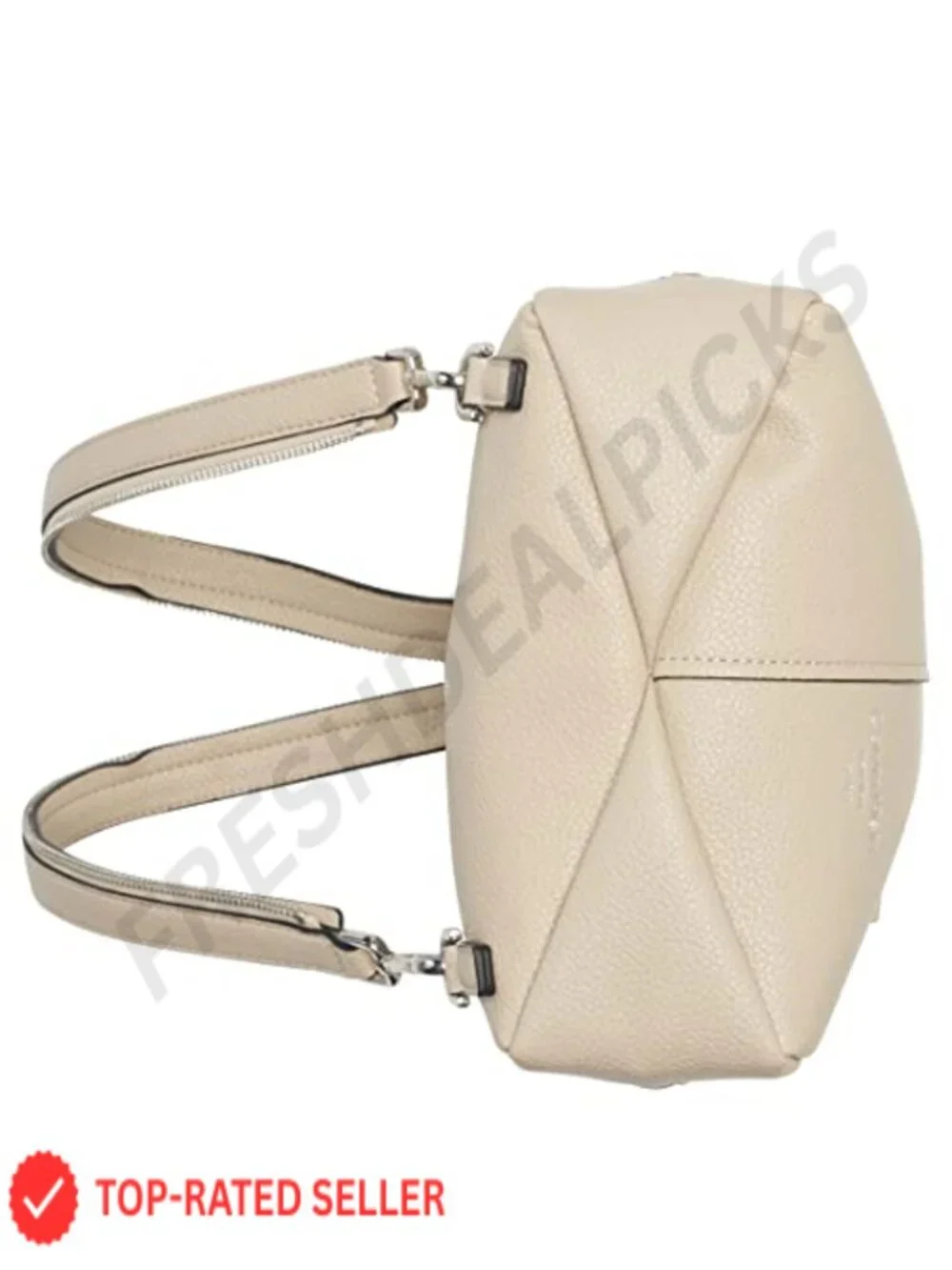 Convertible Vegan Leather Sling Backpack, Golden Hardware, Lightweight
